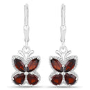 2.60 Carat Genuine Garnet .925 Sterling Silver Earrings