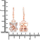 18K Rose Gold Plated 1.88 Carat Genuine Morganite .925 Sterling Silver Earrings