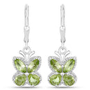 2.28 Carat Genuine Peridot .925 Sterling Silver Earrings