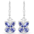 2.08 Carat Genuine Tanzanite .925 Sterling Silver Earrings
