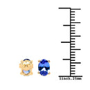1.24 Carat Genuine Tanzanite 14K Yellow Gold Earrings