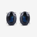 1.90 Carat Genuine Blue Sapphire 10K White Gold Earrings