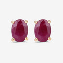 1.70 Carat Genuine Ruby 10K Yellow Gold Earrings