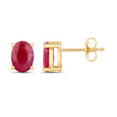 1.70 Carat Genuine Ruby 10K Yellow Gold Earrings