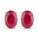 1.70 Carat Genuine Ruby 14K Yellow Gold Earrings