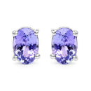 1.50 Carat Genuine Tanzanite .925 Sterling Silver Earrings