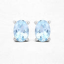 0.72 Carat Genuine Aquamarine .925 Sterling Silver Earrings