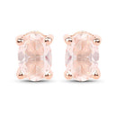 18K Rose Gold Plated 0.80 Carat Genuine Morganite .925 Sterling Silver Earrings