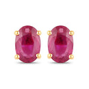 1.04 Carat Genuine Ruby 14K Yellow Gold Earrings
