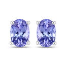 0.88 Carat Genuine Tanzanite .925 Sterling Silver Earrings