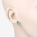 0.88 Carat Genuine Zambian Emerald 10K Yellow Gold Earrings