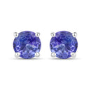 0.46 Carat Genuine Tanzanite .925 Sterling Silver Earrings