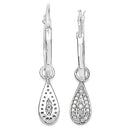 0.28 Carat Genuine White Diamond .925 Sterling Silver Earrings