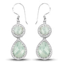 11.82 Carat Genuine Aquamarine .925 Sterling Silver Earrings