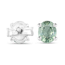 0.68 Carat Genuine Green Sapphire .925 Sterling Silver Earrings