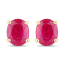 0.60 Carat Genuine Ruby 14K Yellow Gold Earrings