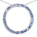 3.00 Carat Genuine Tanzanite .925 Sterling Silver Pendant
