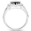3.94 Carat Genuine Garnet & White Topaz .925 Sterling Silver Ring