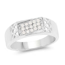 0.23 Carat Genuine White Diamond .925 Sterling Silver Ring