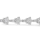 14K White Gold 1 1/5 Cttw Round Diamond Flower Blossom Link Bracelet (H-I Color, SI1-SI2 Clarity) - Size 7"