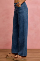 SO ME Seam Detail Mid Rise Stretch Denim Jeans