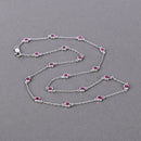 2.34 Carat Genuine Ruby .925 Sterling Silver Necklace