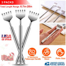 3pcs 20" Telescopic Back Scratcher Stainless Steel Extendable Bear Eagle Claw Massager