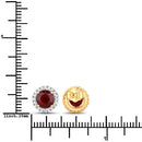 2.14 Carat Genuine Ruby and White Diamond 14K Yellow Gold Earrings