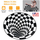 3D Visual Floor Area Mat Anti-slip Illusion Rug Doormat Round Living Room Carpet Mat