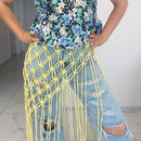 Mesh Tassel Waist Cincher Personalized Waist Decoration