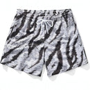 Casual Mens Wide-leg Printed Pinhole Shorts