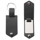 Laser Engraved Stainless Steel Leather Keychain