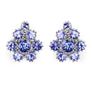 4.26 Carat Genuine Tanzanite .925 Sterling Silver Earrings