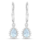 2.00 Carat Genuine Blue Topaz and White Topaz .925 Sterling Silver Jewelry Set