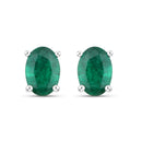 1.44 Carat Genuine Zambian Emerald 14K White Gold Earrings