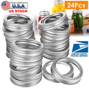24 Pcs Regular Mouth Canning Jar Metal Rings Split-Type Jar Bands Replacement Fits For Ball Kerr Mason Jars