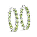 5.10 Carat Genuine Peridot .925 Sterling Silver Earrings