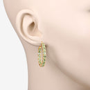 5.10 Carat Genuine Peridot .925 Sterling Silver Earrings
