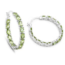 5.10 Carat Genuine Peridot .925 Sterling Silver Earrings