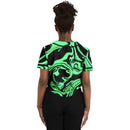 Slime in the Dark Green and Black Oil Spill Cropped Baseball Jersey