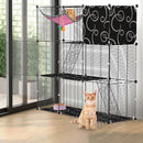 3-Tier Cat Cage Enclosure Indoor Cat Cage Playpen With Hammock Toy Ball Ladder DIY Iron Wire Cat House Kennels Crate For 1-2 Cats Ferret Rabbit Small