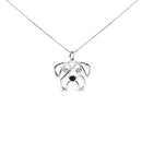 .925 Sterling Silver Diamond Accent Pug Dog Pendant Necklace (I-J Color, I2-I3 Clarity) - 18" Inches
