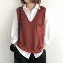 Simple V-neck Artistic Knit Vest