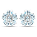 18K White Gold Plated 10.48 Carat Genuine Blue Topaz and White Topaz .925 Sterling Silver Earrings