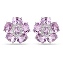 18K White Gold Plated 7.74 Carat Genuine Pink Amethyst and White Topaz .925 Sterling Silver Earrings
