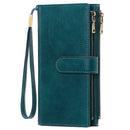 Womens Long Wallet Multi-functional Vintage Tri-fold Purse