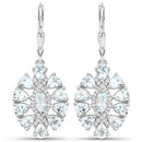 2.93 Carat Genuine Aquamarine and White Topaz .925 Sterling Silver Earrings