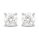 0.80 Carat Genuine White Diamond 14K White Gold Earrings