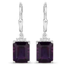 6.63 Carat Genuine Amethyst .925 Sterling Silver Earrings