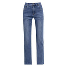 Cigarette-cut Rhinestone-studded Slim Straight-leg Wide-leg Pants